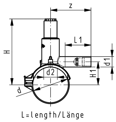 Электросварная седелка с системой типа Газ-Стоп Georg Fischer на 1-5 бар, d110х32 SDR11