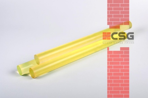 Полиуретан стержень Ф 40 мм ШОР А95 (500 мм, 0.9 кг, жёлтый) Китай